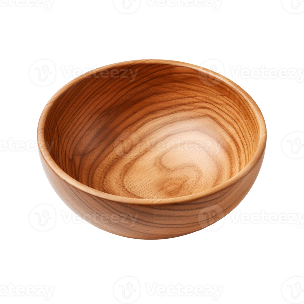 Empty Wooden Bowl isolated on transparent background png
