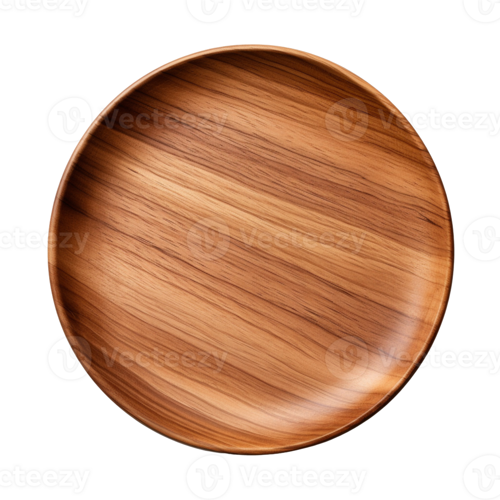 Empty wooden plate isolated on transparent background png