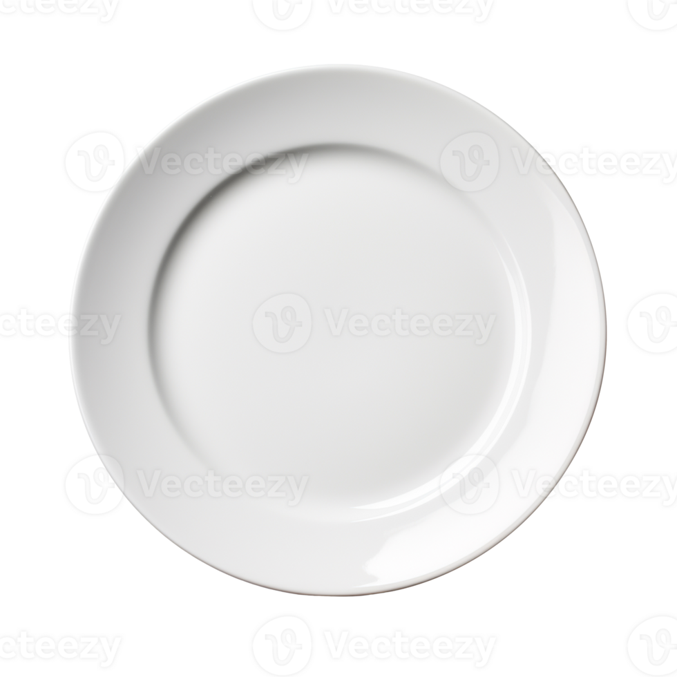 empty white plate isolated on transparent background png
