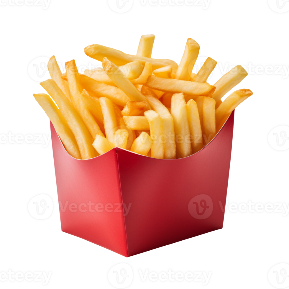 Empty french fries box isolated on transparent background png
