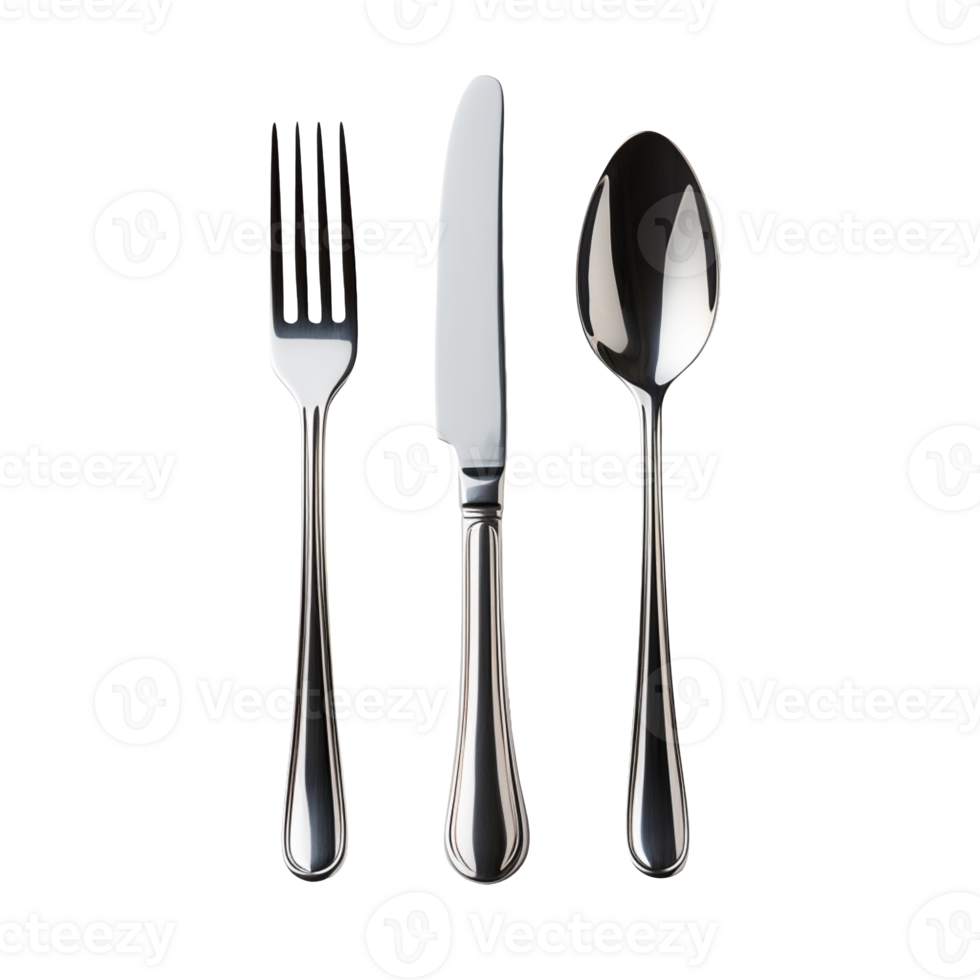 Fork, Knife and Spoon isolated on transparent background png