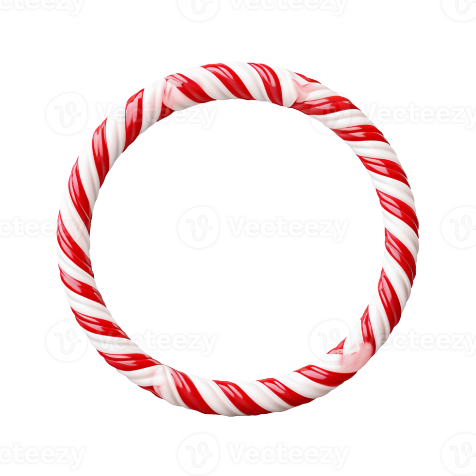 Frame made of candy cane isolated on transparent background png
