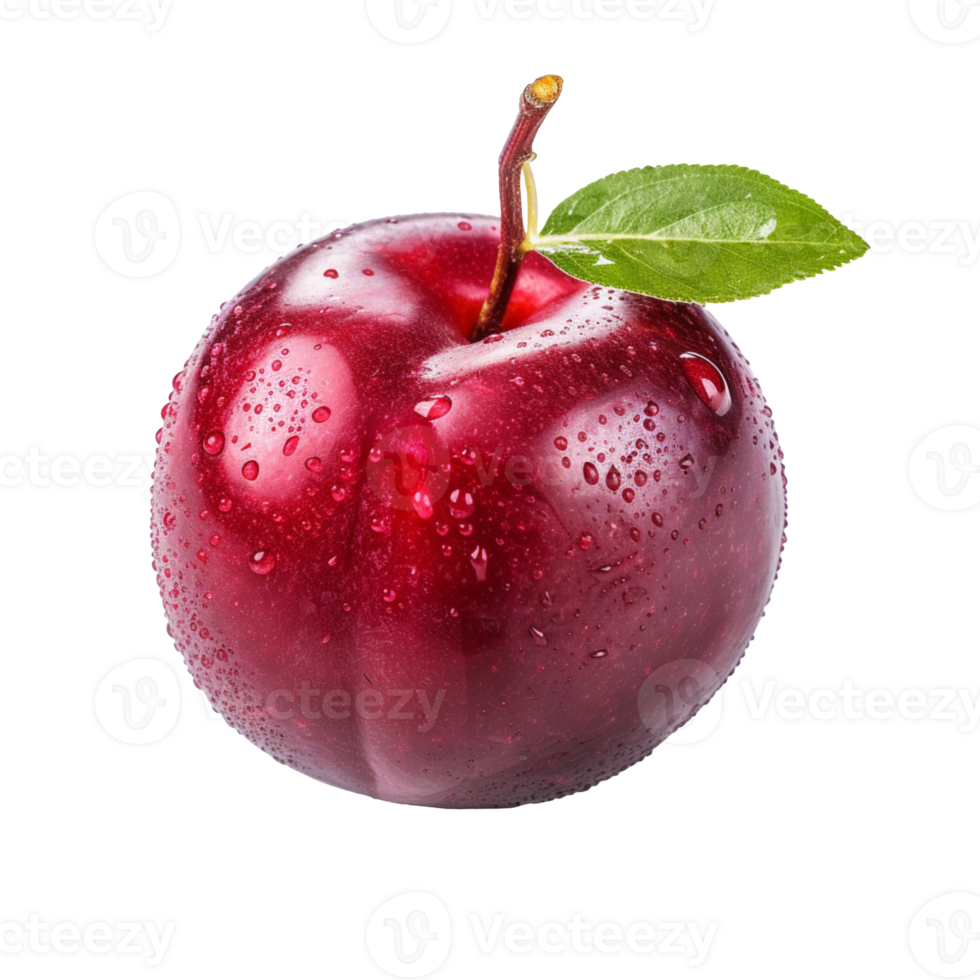 Fresh red plum isolated on transparent background png
