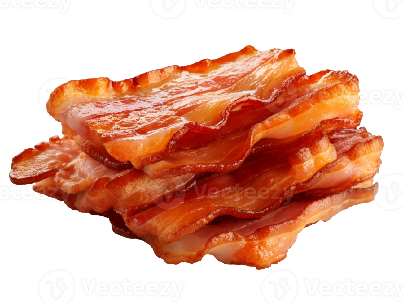 Fried Bacon isolated on transparent background png
