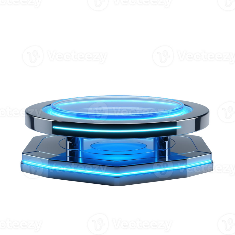 futuristic display podium isolated on transparent background png