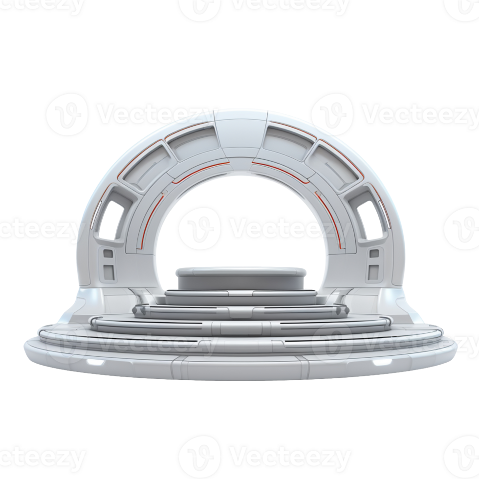 Futuristic display platform podium isolated on transparent background png