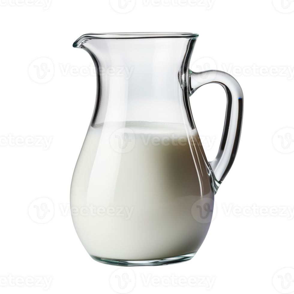 Glass jug of fresh milk isolated on transparent background png