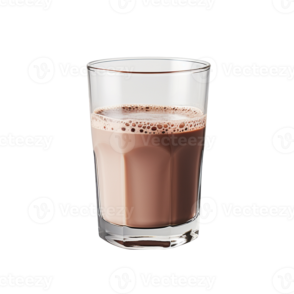 Glass of chocolate milk isolated on transparent background png
