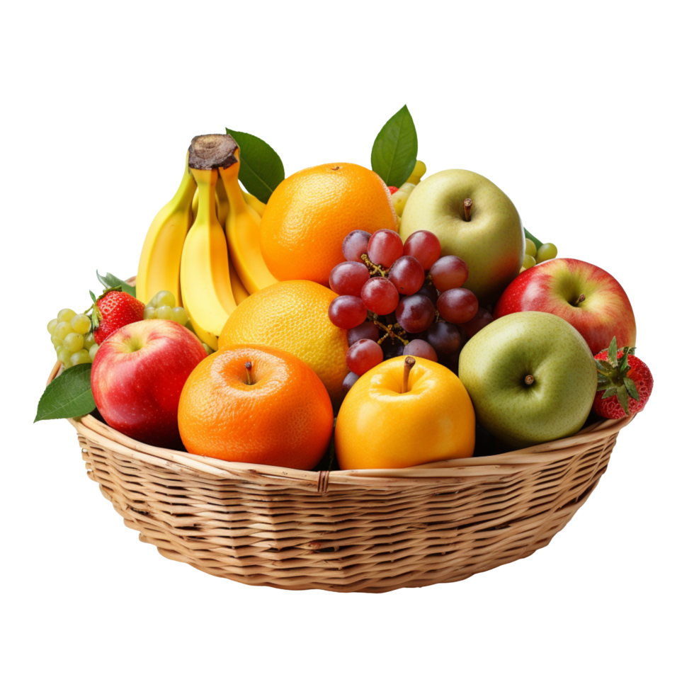 fruit in a rattan basket isolated on transparent background 46828758 PNG