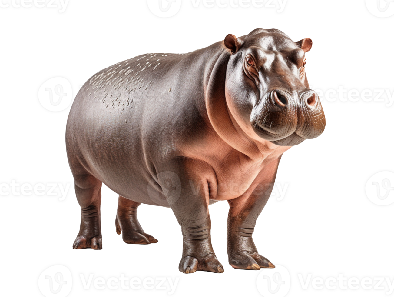 Full body of hippopotamus isolated on transparent background png