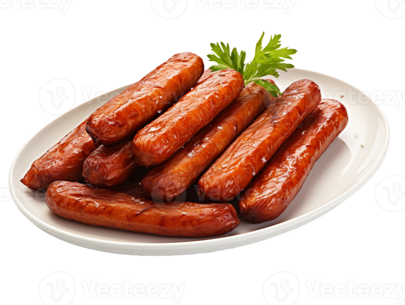 Fried sausage isolated on transparent background png