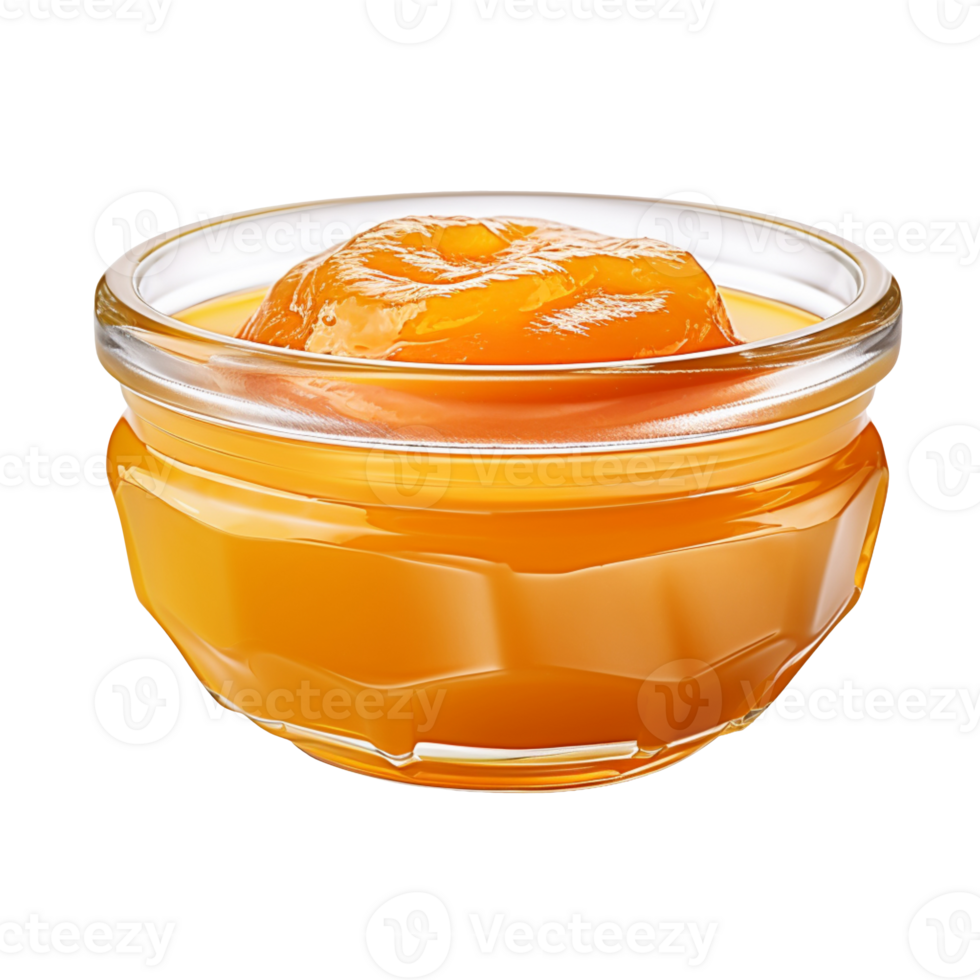glass bowl of apricot jam isolated on transparent background png