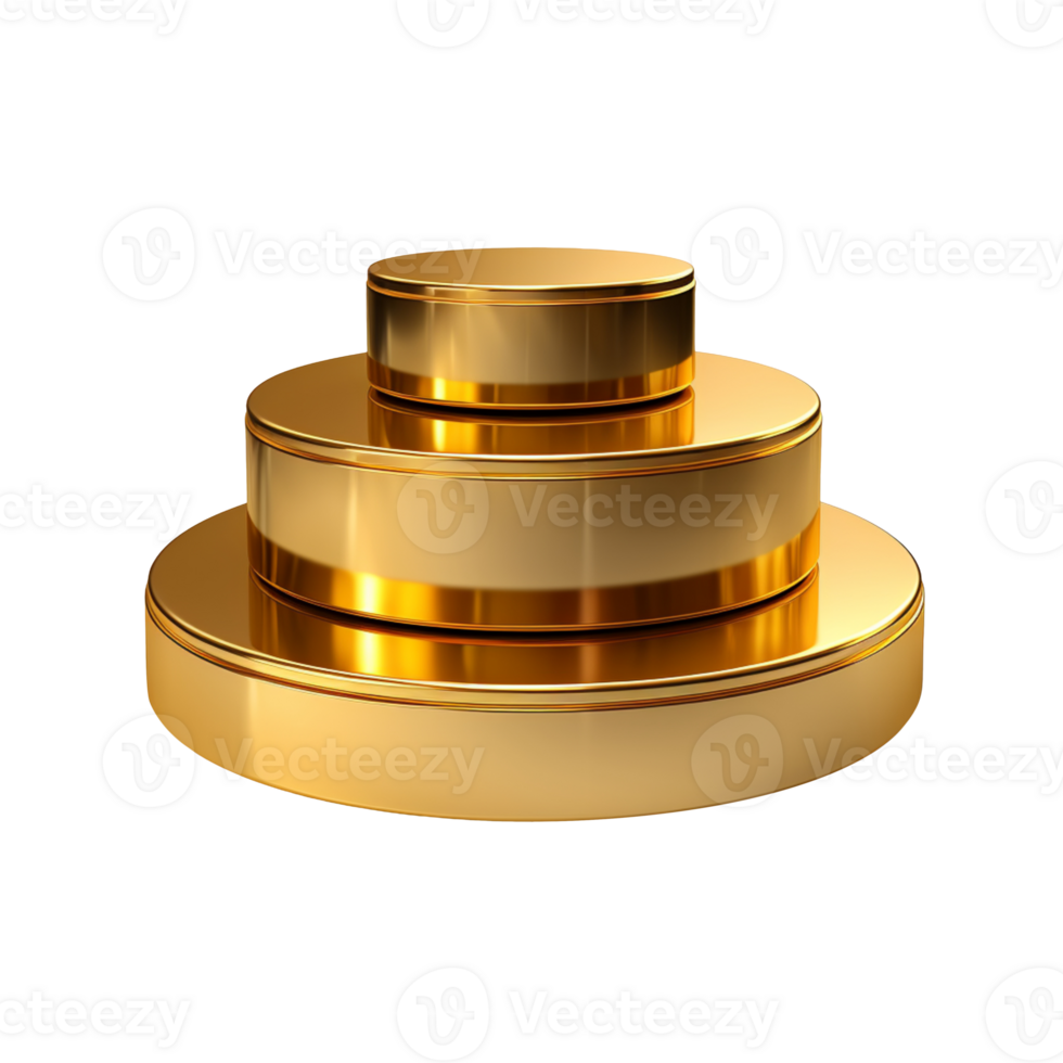 gold round podiums isolated on transparent background png
