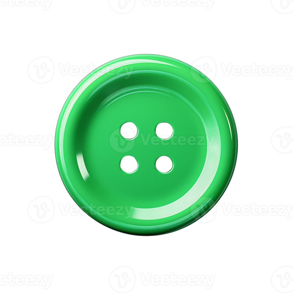Green button isolated on transparent background png