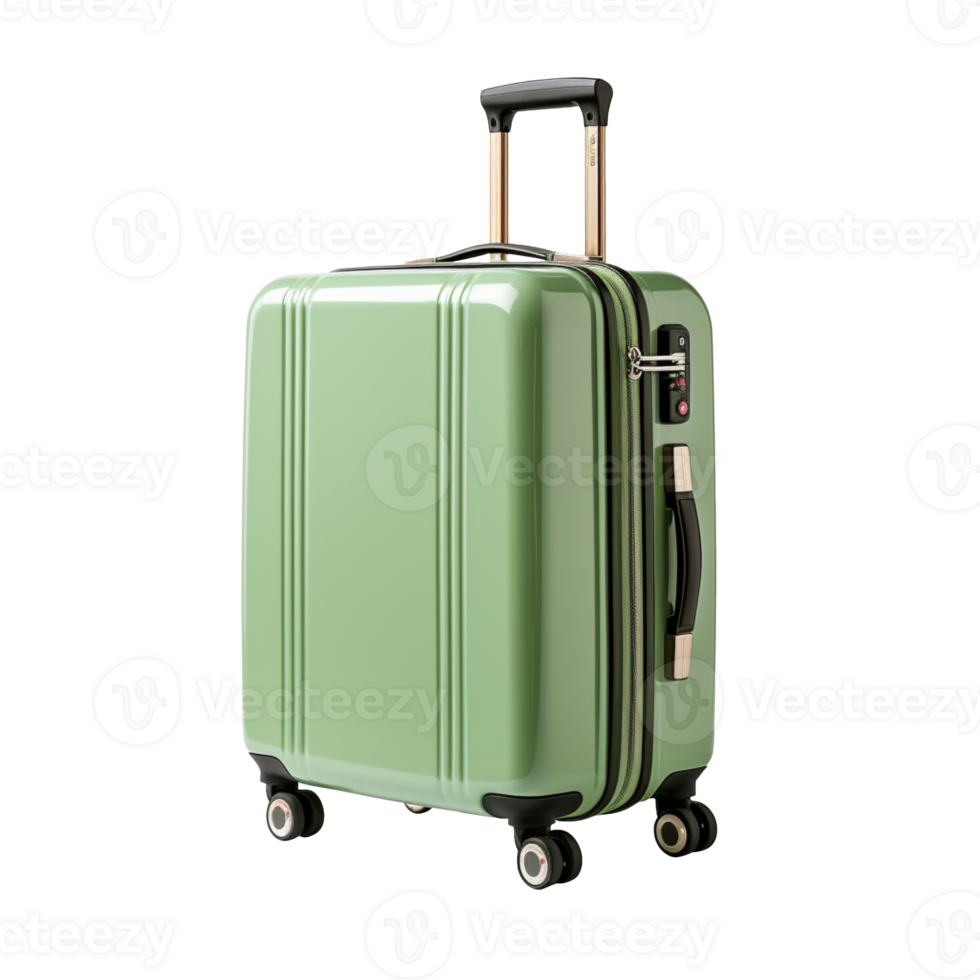 Green suitcase isolated on transparent background png