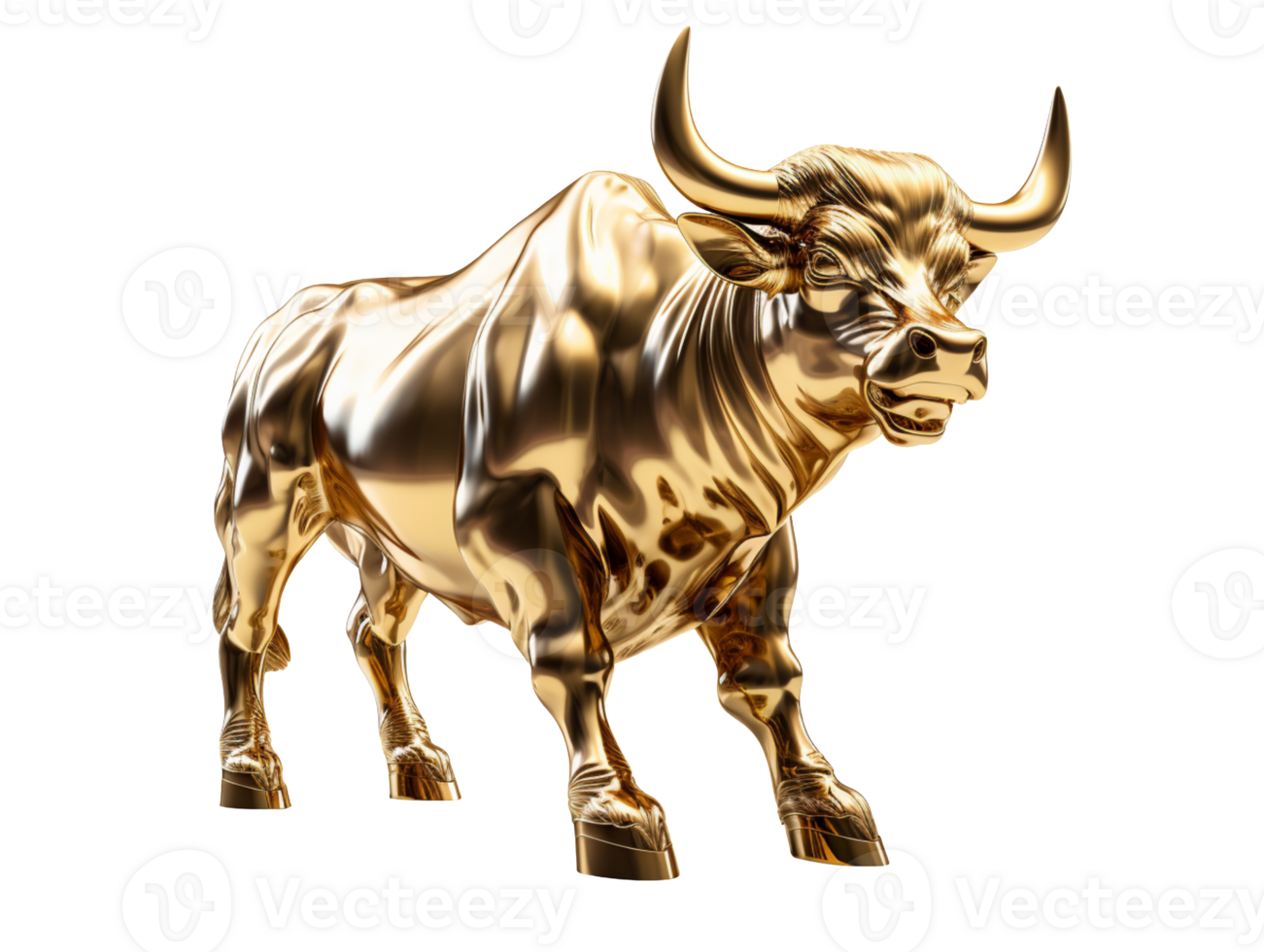 golden bull isolated on transparent background png