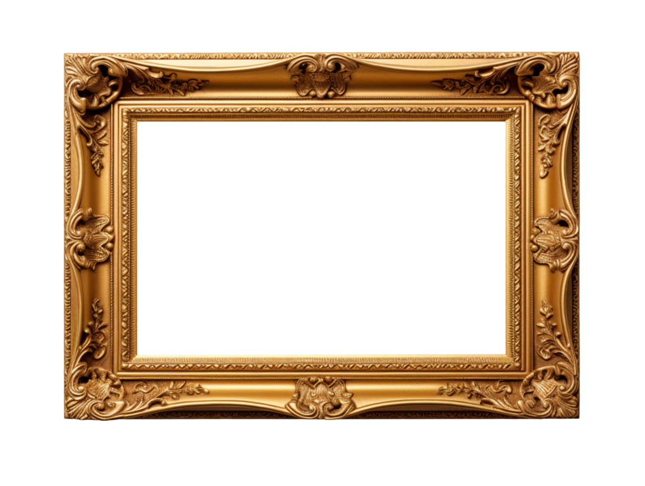 gold painted picture frame isolated on transparent background 46828897 PNG