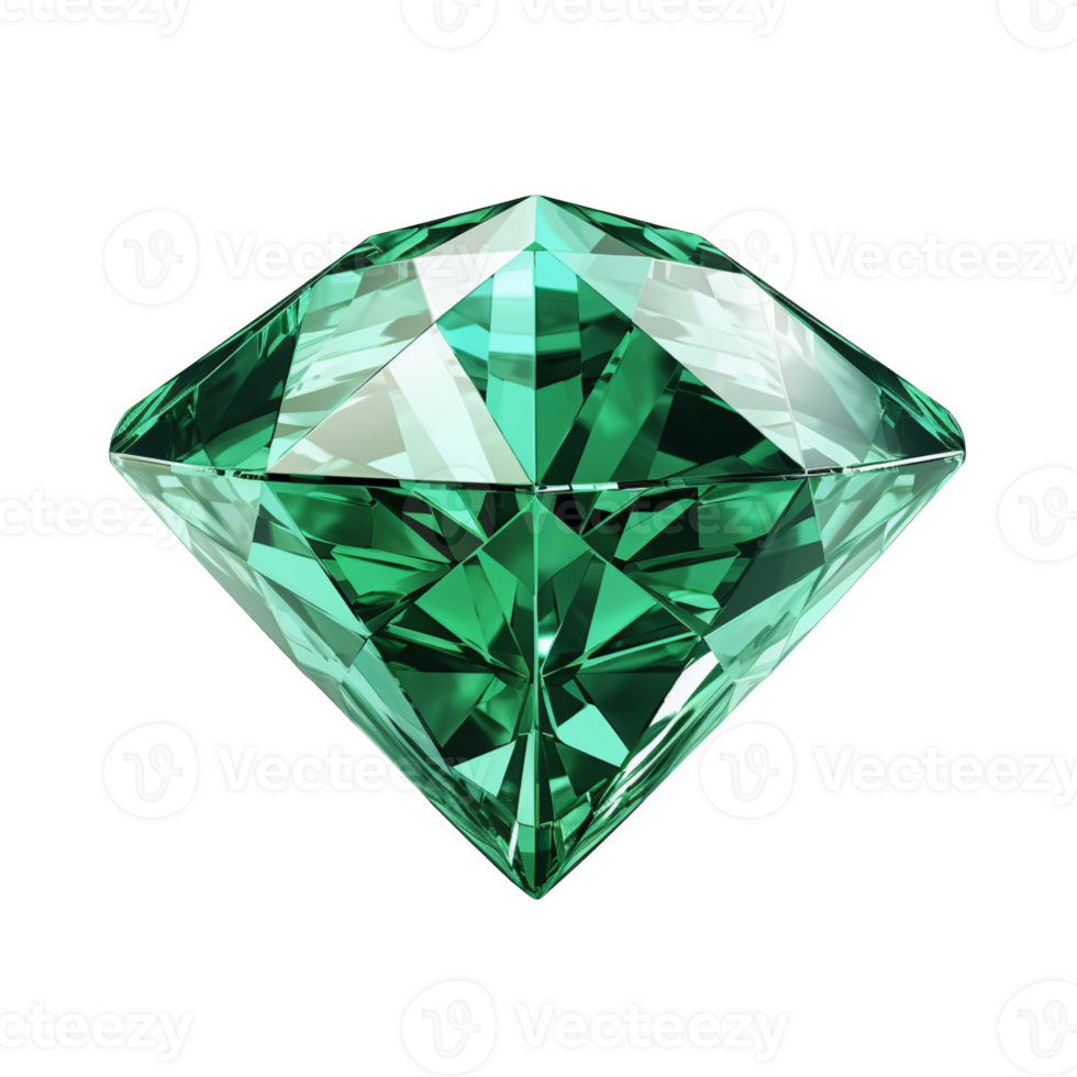 green diamond isolated on transparent background png