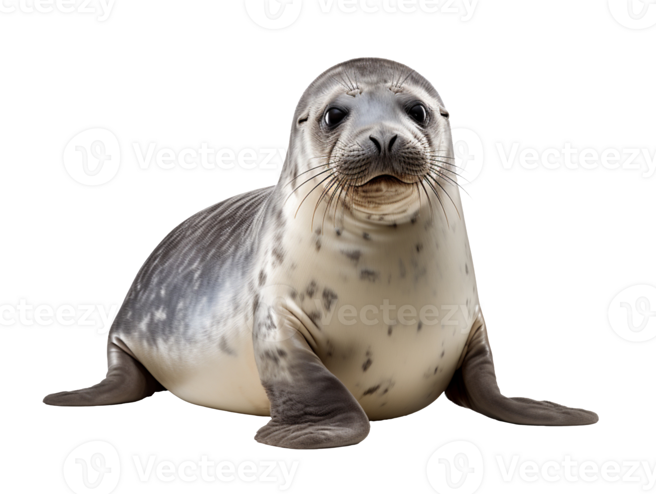 Grey harbour seal isolated on transparent background png