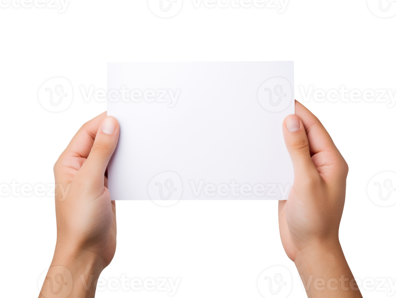 Hand hold paper isolated on transparent background png