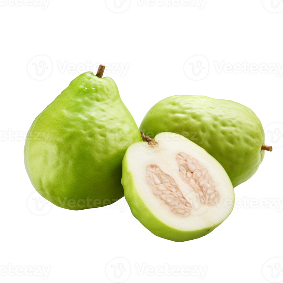 goiaba fruta com folha isolado em transparente fundo png