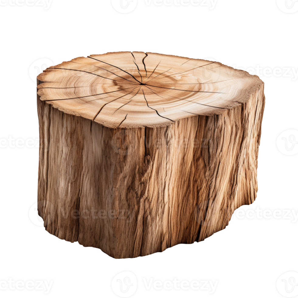 Hardwood tree stump isolated on transparent background png