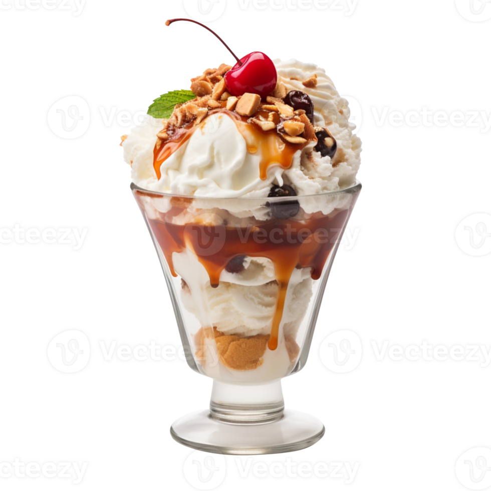 Ice Cream Sundae isolated on transparent background png