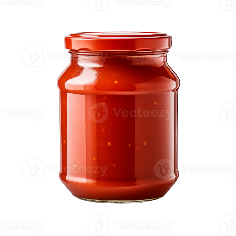 Jar of tomato sauce isolated on transparent background png