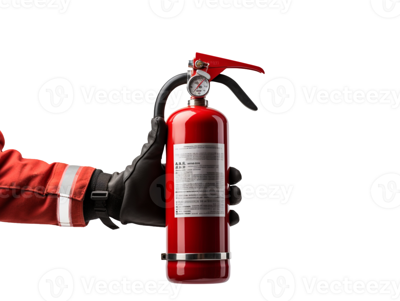 Holding a fire extinguisher isolated on transparent background png