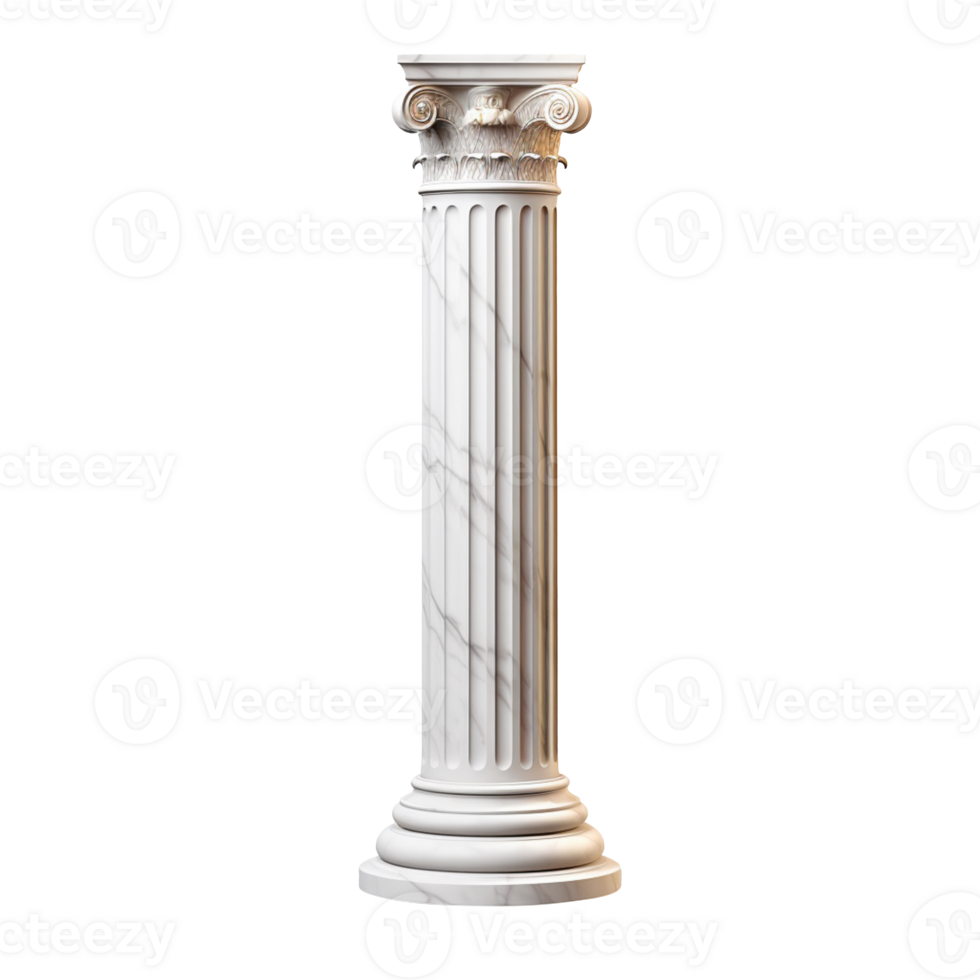 Marble pillar column classic greek isolated on transparent background png