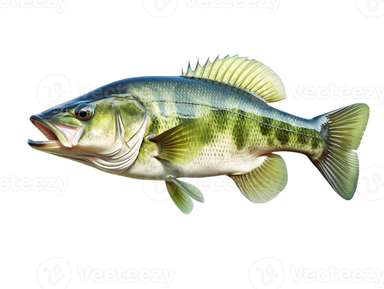 Largemouth bass fish isolated on transparent background png