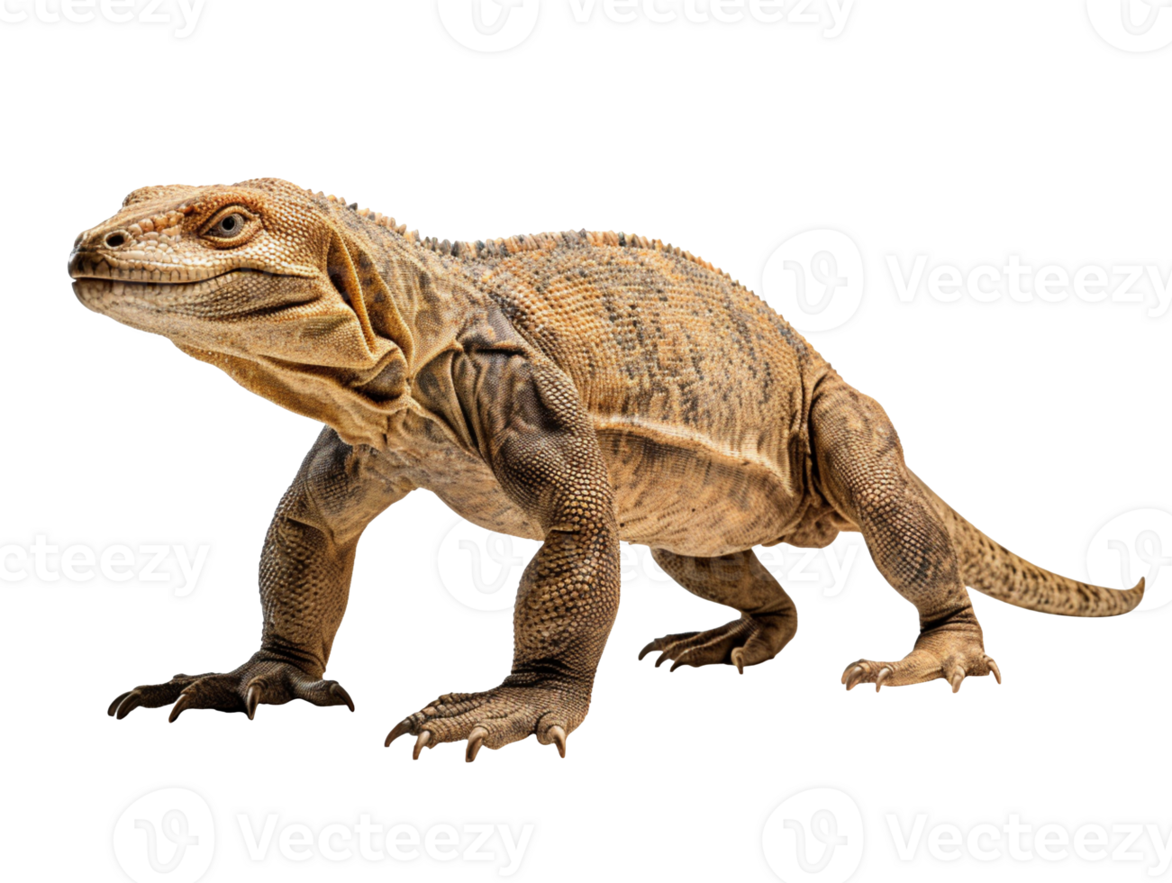 Komodo Dragon side view isolated on transparent background png