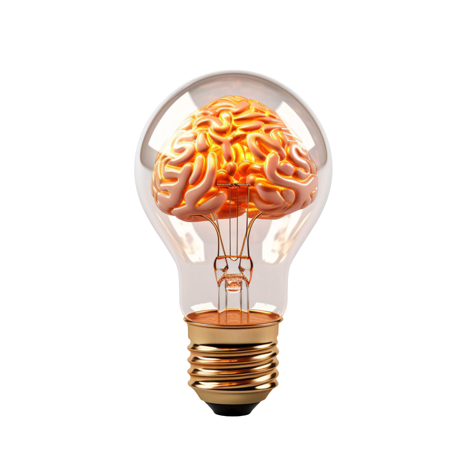 Lightbulb With Brain isolated on transparent background 46829141 PNG