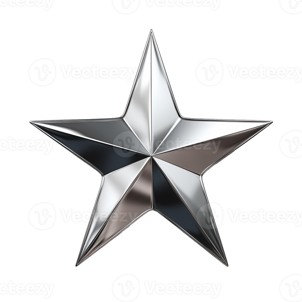 metal star isolated on transparent background png