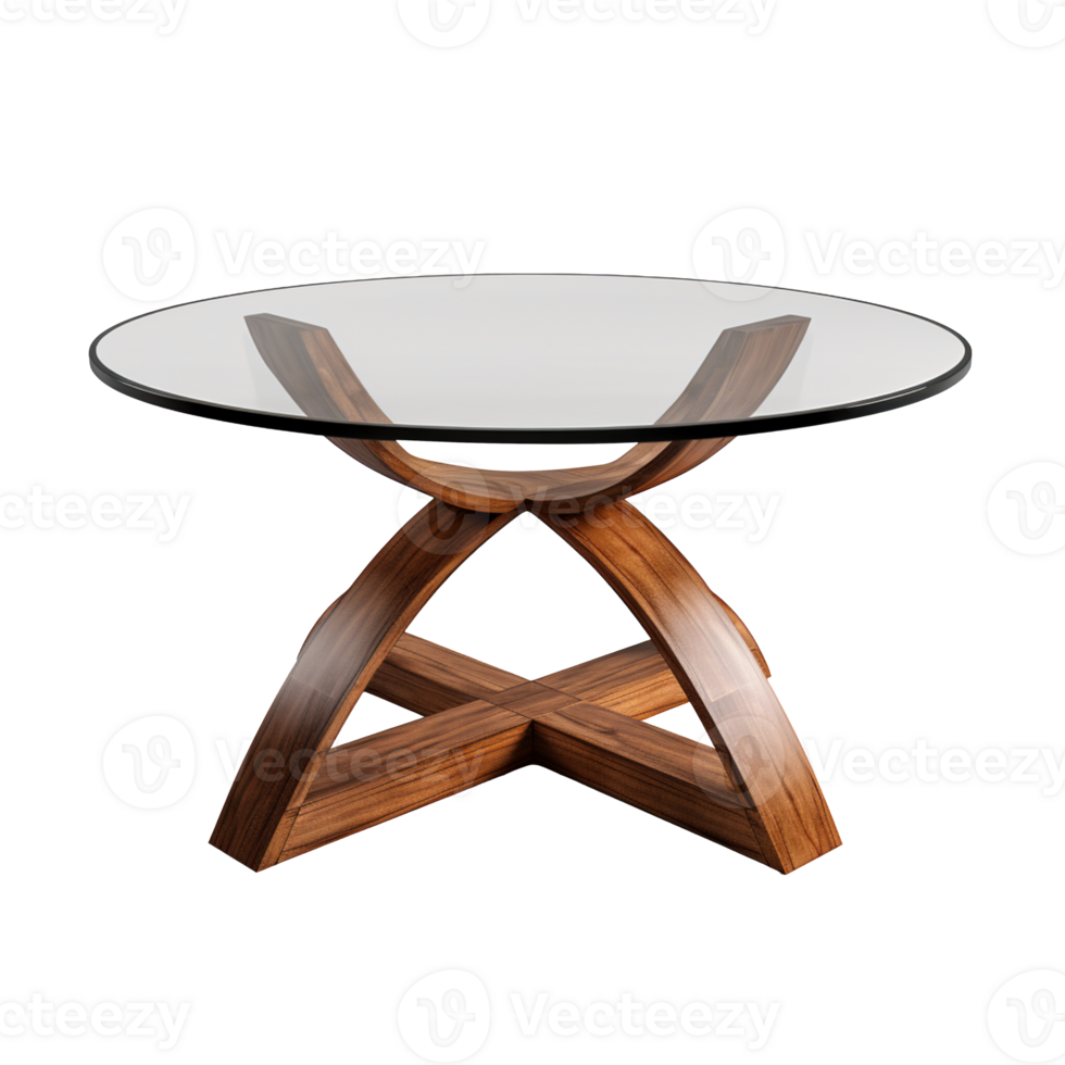 Modern round table isolated on transparent background png