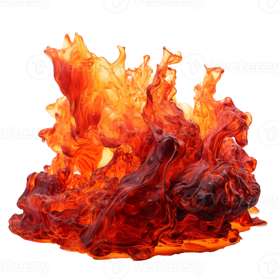 Molten hot lava isolated on transparent background png