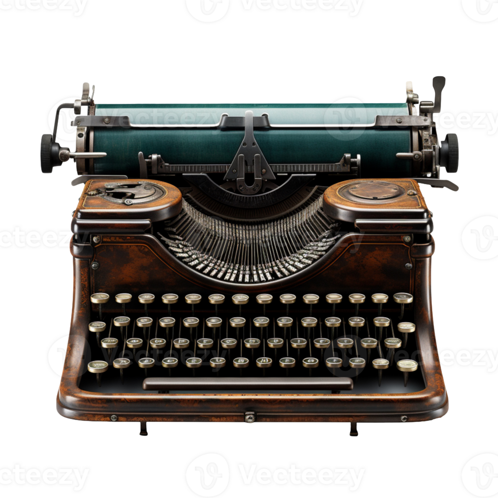 Old typewriter isolated on transparent background png