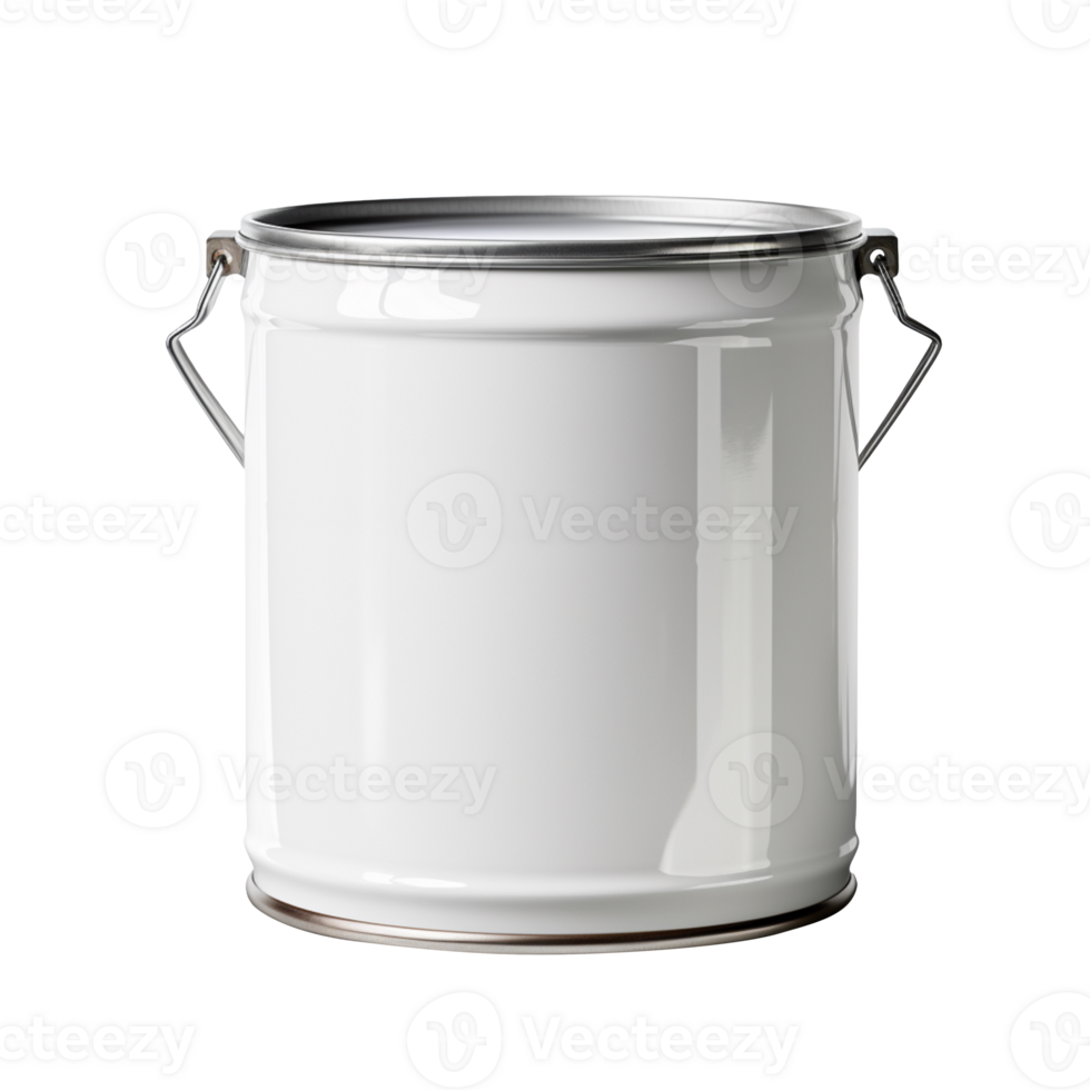 Paint can with a blank label isolated on transparent background png