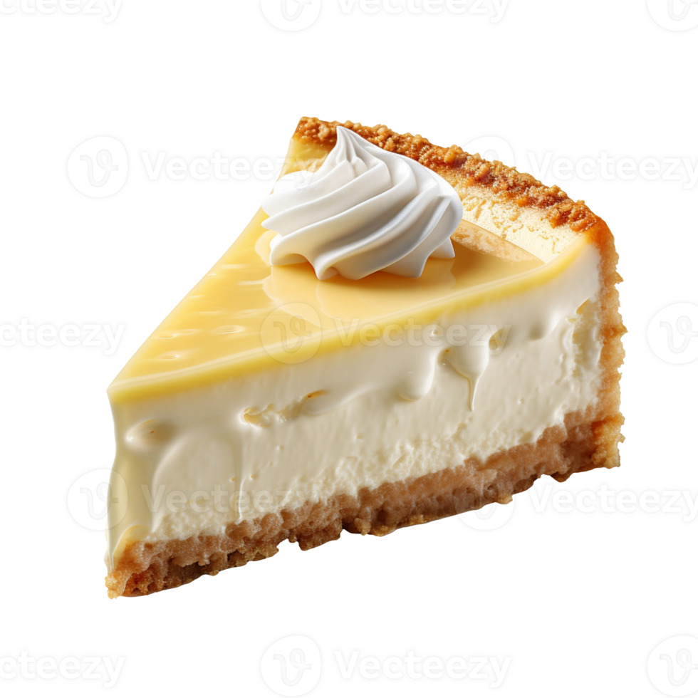 Piece of cheesecake isolated on transparent background png