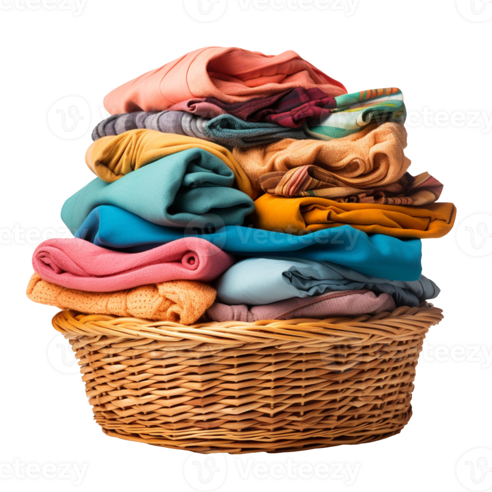 Pile of colorful clothes isolated on transparent background png
