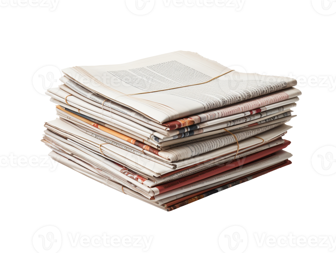 Pile of newspapers isolated on transparent background png