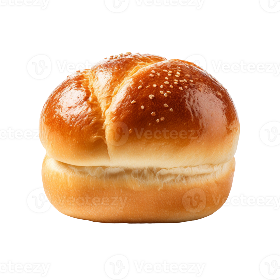 Plain kaiser bun isolated on transparent background png