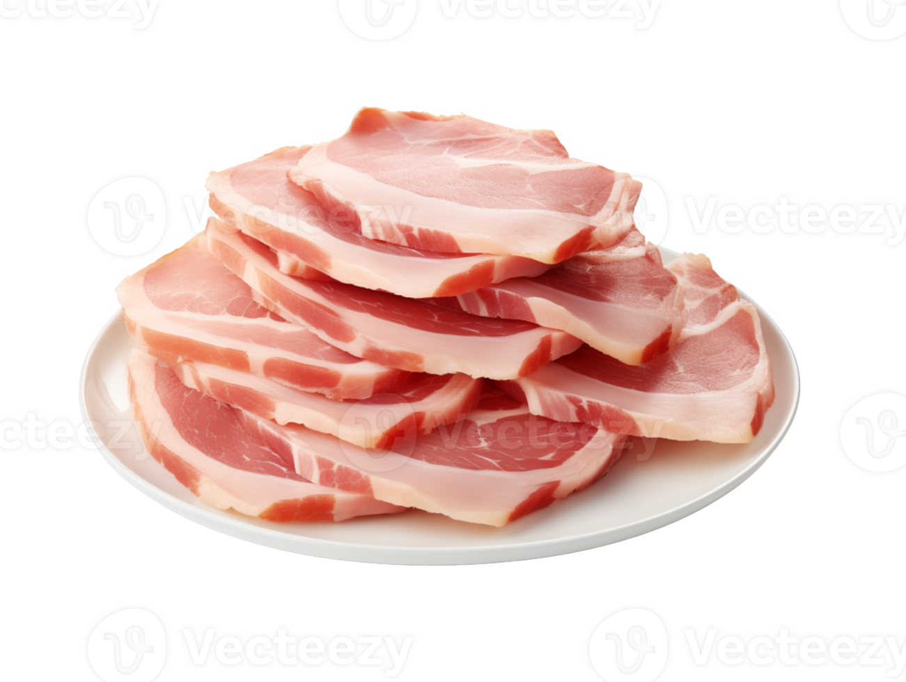 pork ham slices isolated on transparent background png