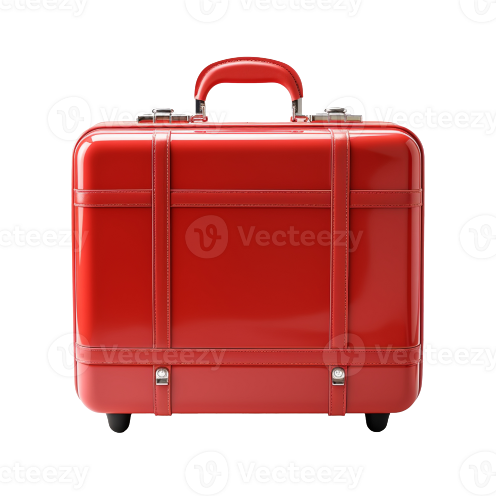 red suitcase isolated on transparent background png