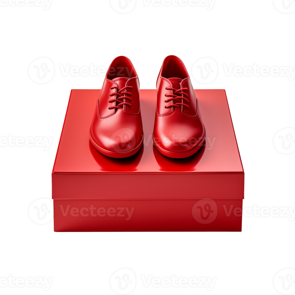 Red shoe square box isolated on transparent background png