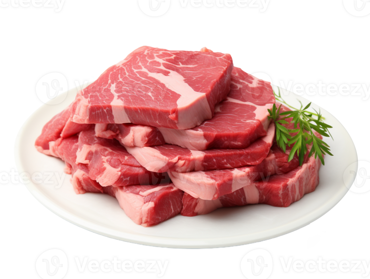 Raw Sliced beef shank isolated on transparent background png