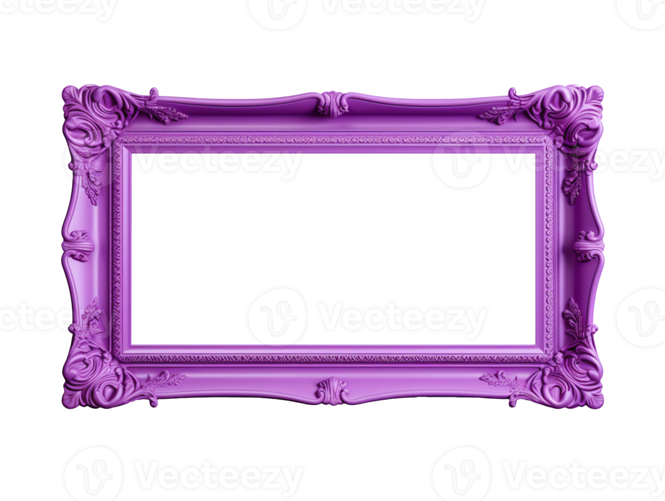 Rectangular purple frame isolated on transparent background png