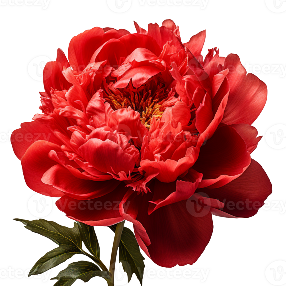 Red peony isolated on transparent background png