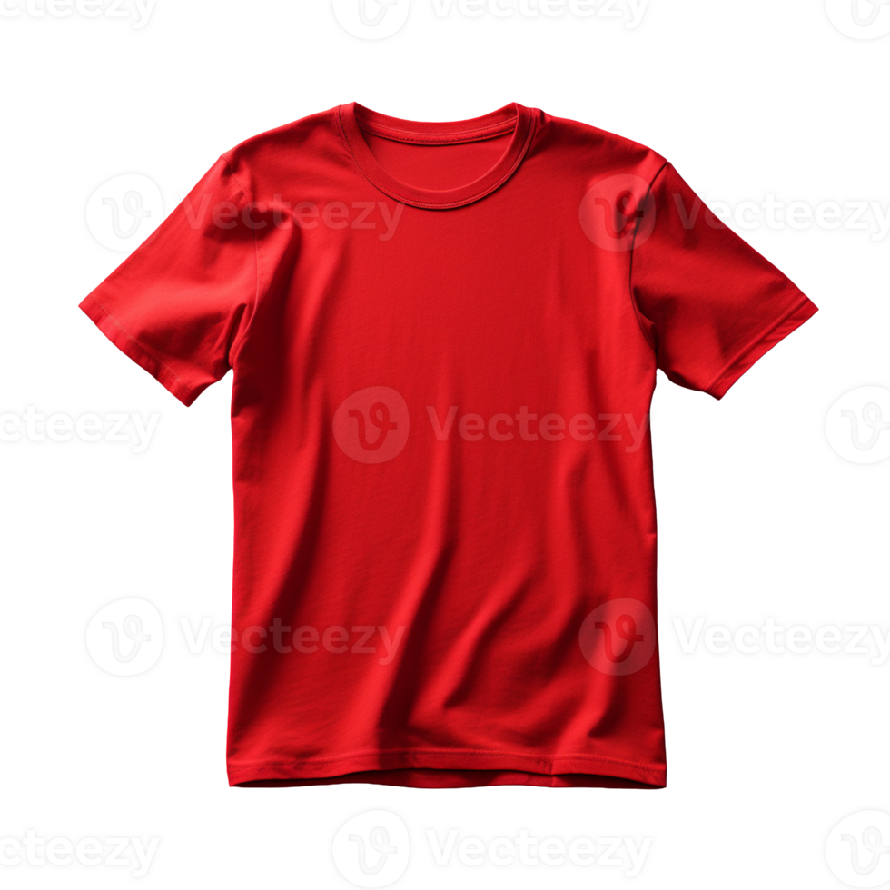 red shirt mockup isolated on transparent background png
