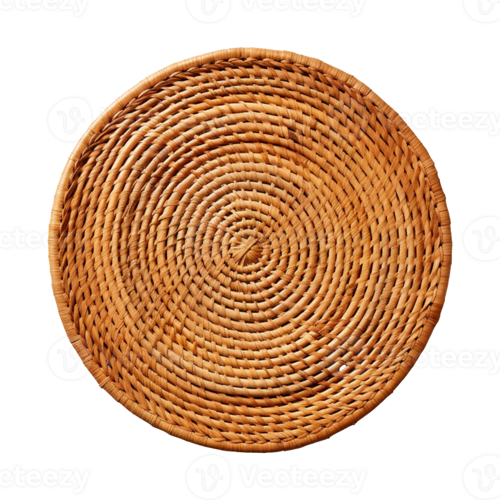 Rattan placemat isolated on transparent background png